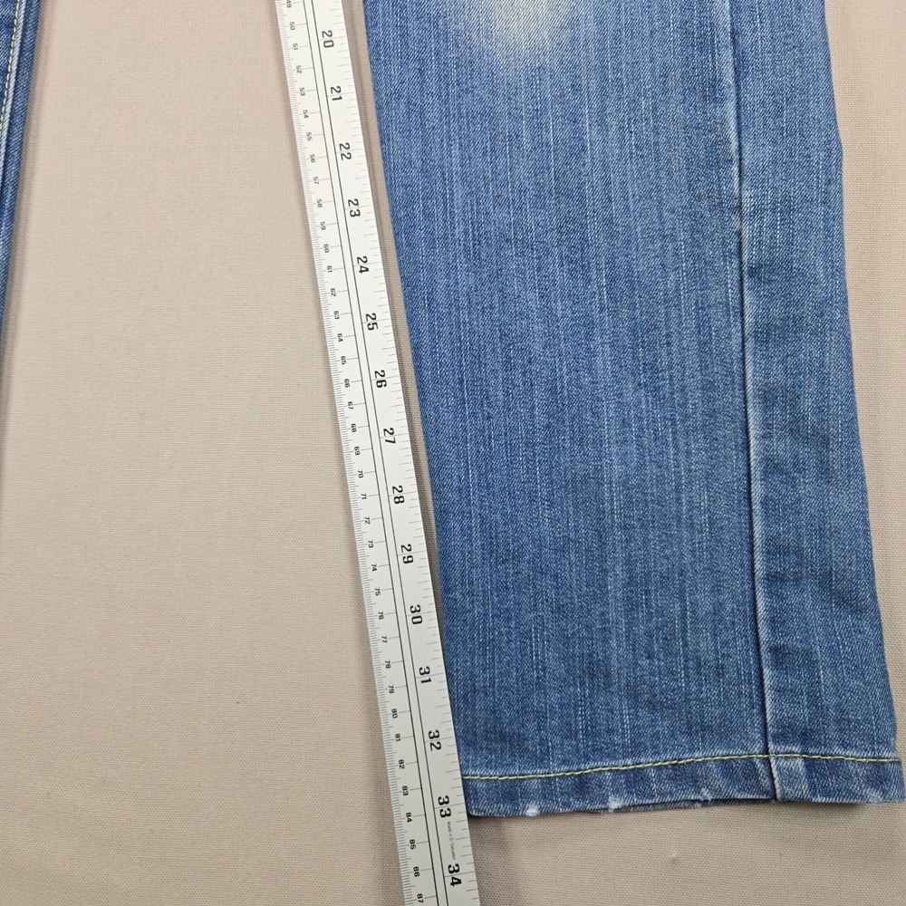 Cotton & Silk Jeans Distressed Straight Leg Medium Wash Blue Mens Size 50 IT - Picture 14 of 15